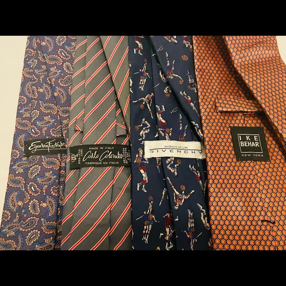 Furstenberg, Columbo, Givenchy, Behar Ties.